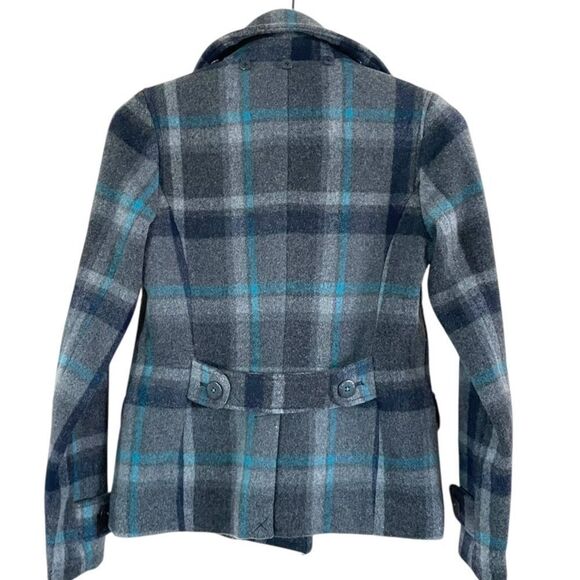 American Eagle Wool Plaid Peacoat - Picture 2 of 6